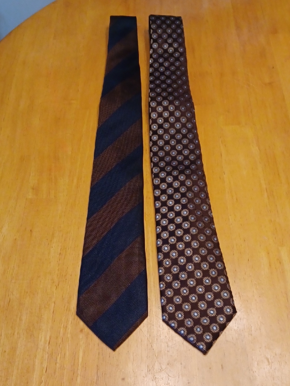 Tasso Ella Spa Set Of 2 Brown Patterned Ties - Classic Formal Style